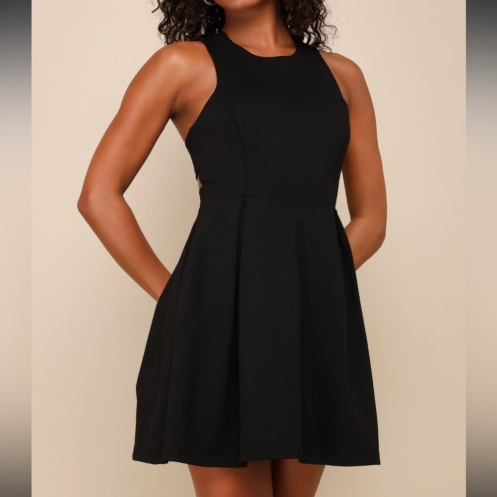 Lulu's Chic Black Sleeveless Mini Dress M